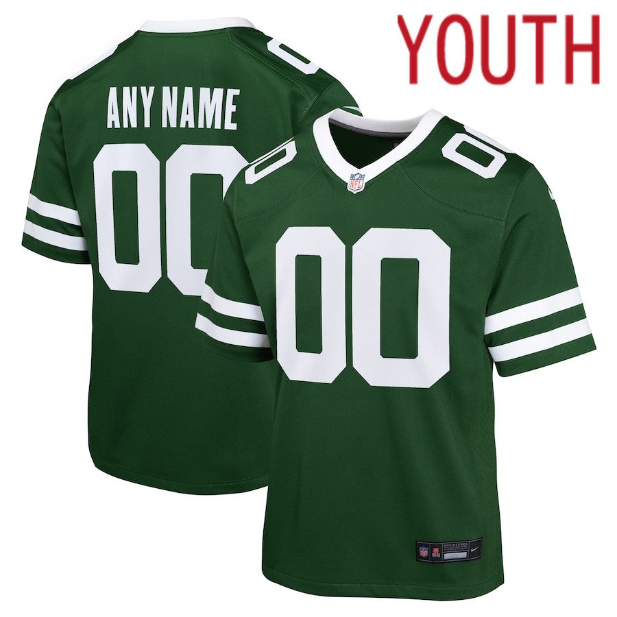 Youth New York Jets Nike Legacy Green Custom Game NFL Jersey->denver broncos->NFL Jersey